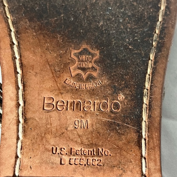 Bernardo Bronze / Silver Medallion Embellished Leather Thong Sandal - $198 - Picture 9 of 10